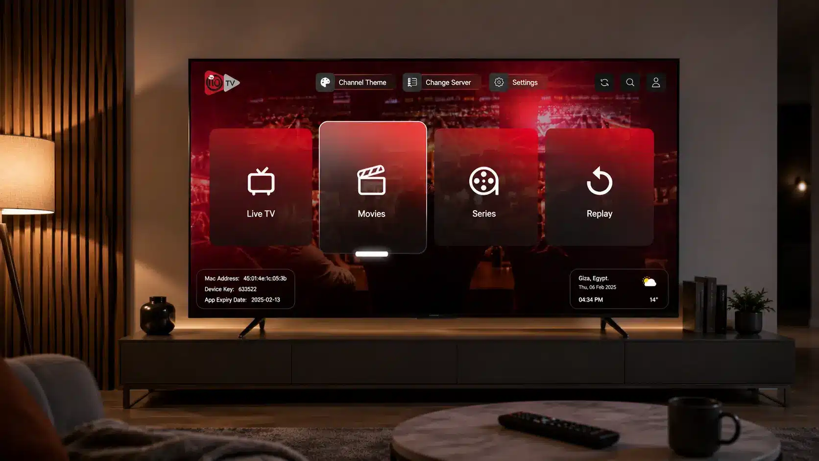 IPTV on Smart TV showing IPTV Australia live channels and EPG