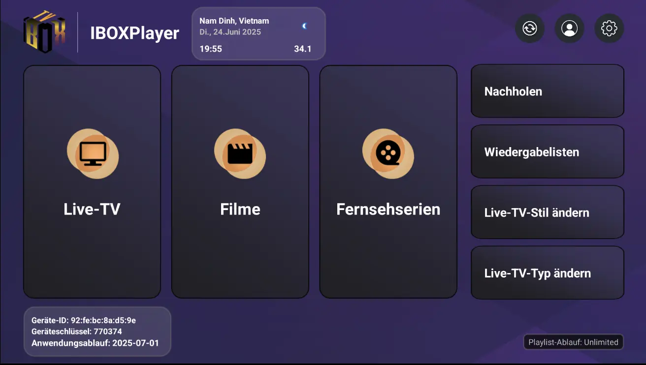 IPTV on Android TV showing IBO XPlayer with IPTV Australia live channels and EPG
