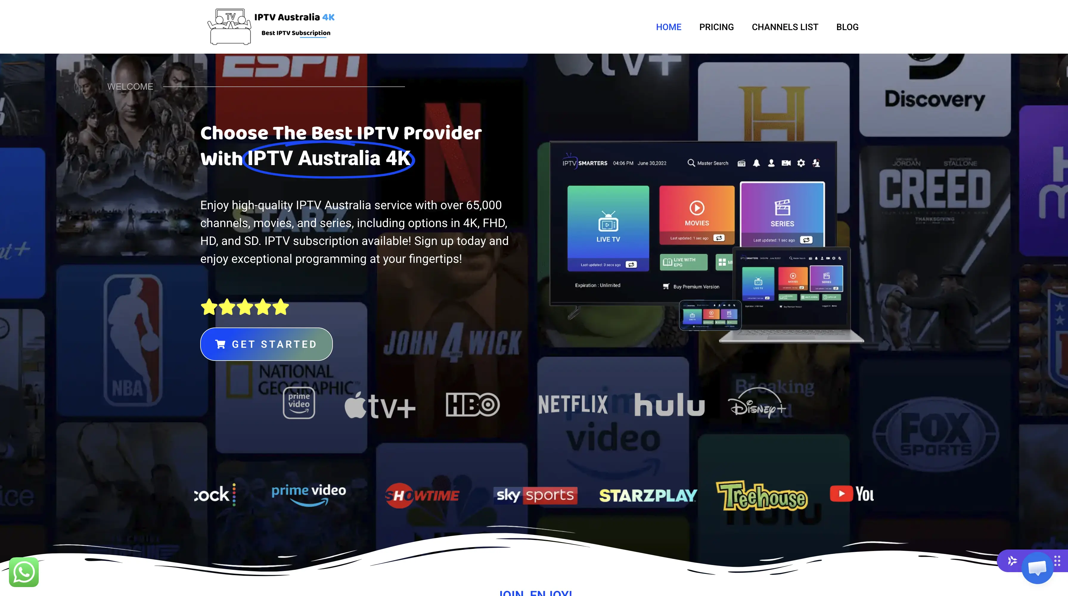 Best IPTV Australia 2026 ranking comparison on a Smart TV