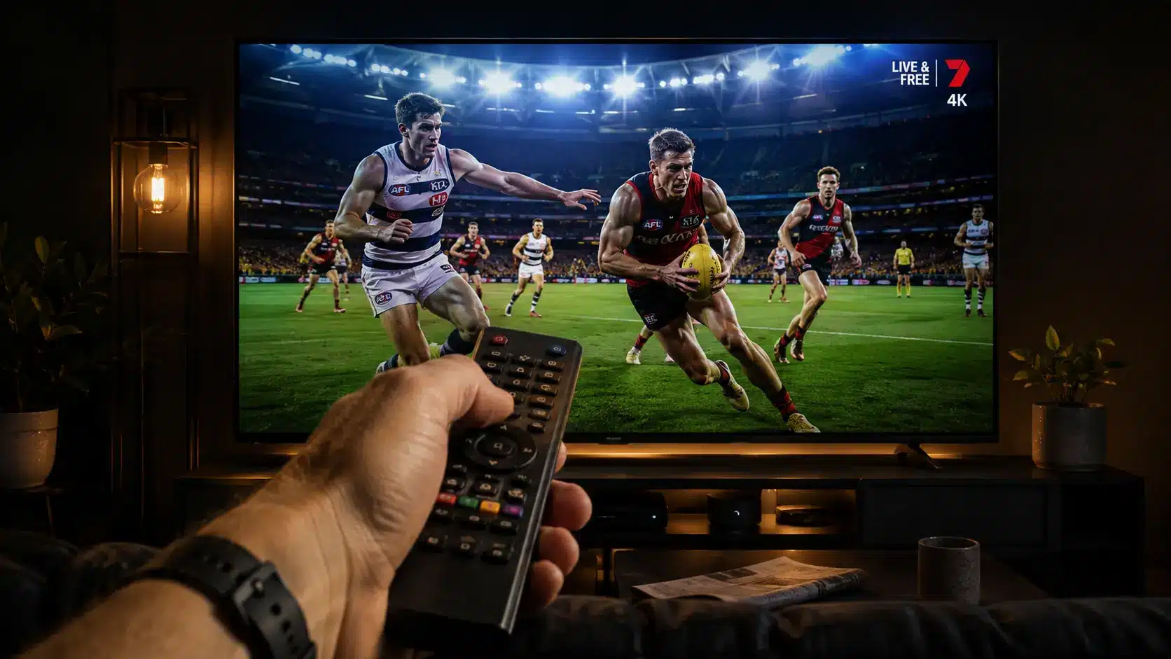 IPTV for Australia showing live Australian channels and sport in 4K on a TV