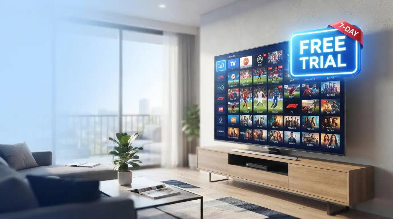 IPTV free trial in Australia — testing thousands of live 4K channels on a TV