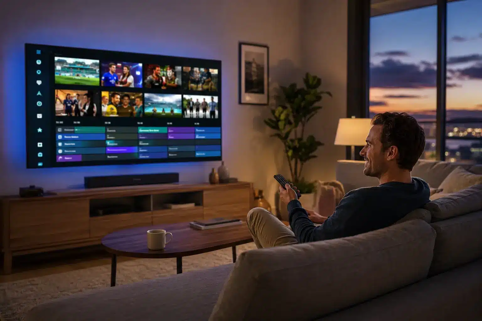 Is IPTV legal in Australia — person streaming live TV safely and legally on a Smart TV